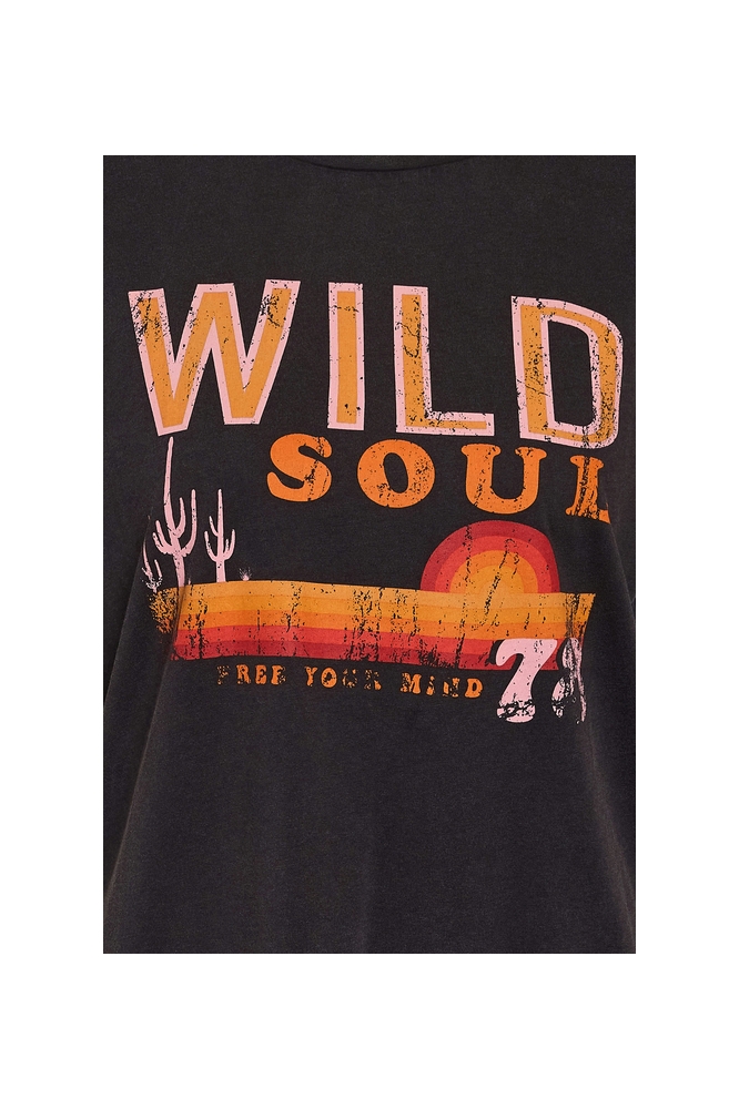 NMBOHDI GABY S/S WASHED T-SHIRT JRS 27030135 OBSIDIAN/DESERT